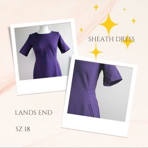 Lands End size 18 Sheath Dress elbow sleeves